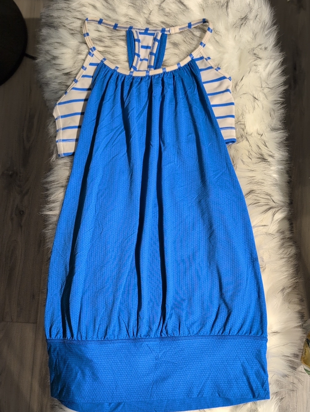 lululemon athletica Blue and White Striped Tank